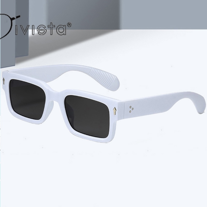 White Square Sunglasses Men Women Steampunk Personalized Designer Retro Vintage Fashion Rectangle Goggles Gothic Thick Y2K Cyberpunk Futuristic Cool S