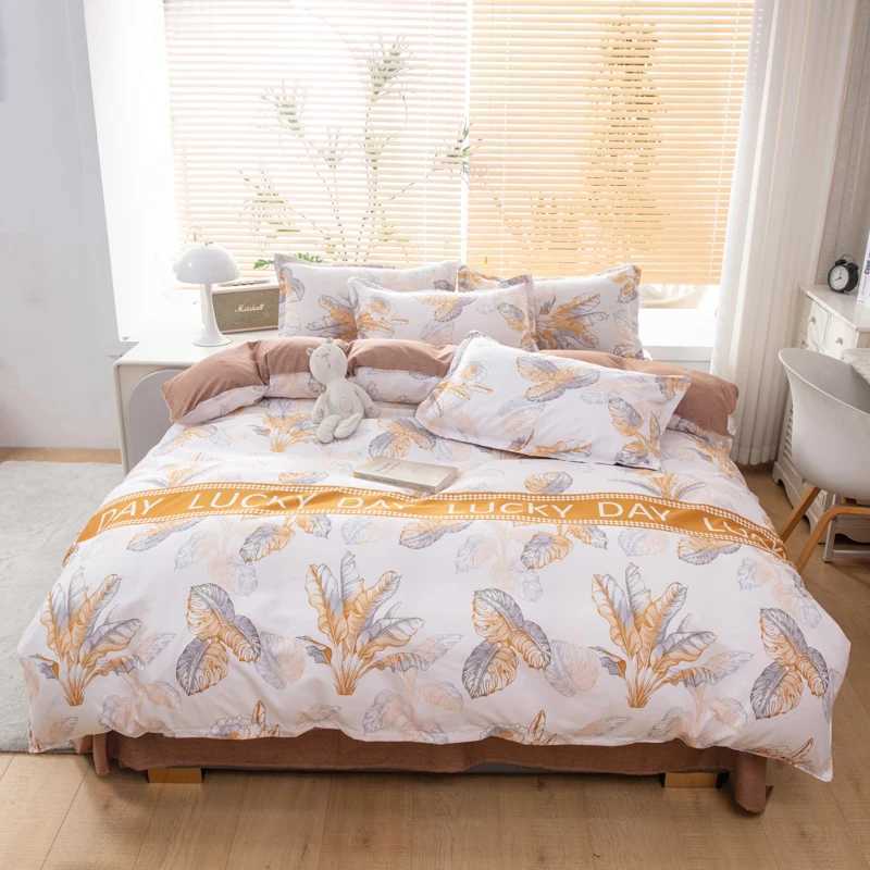 3/4 piece bedding with double-sided letter pattern down duvet cover bedding large full-size bedding X241029