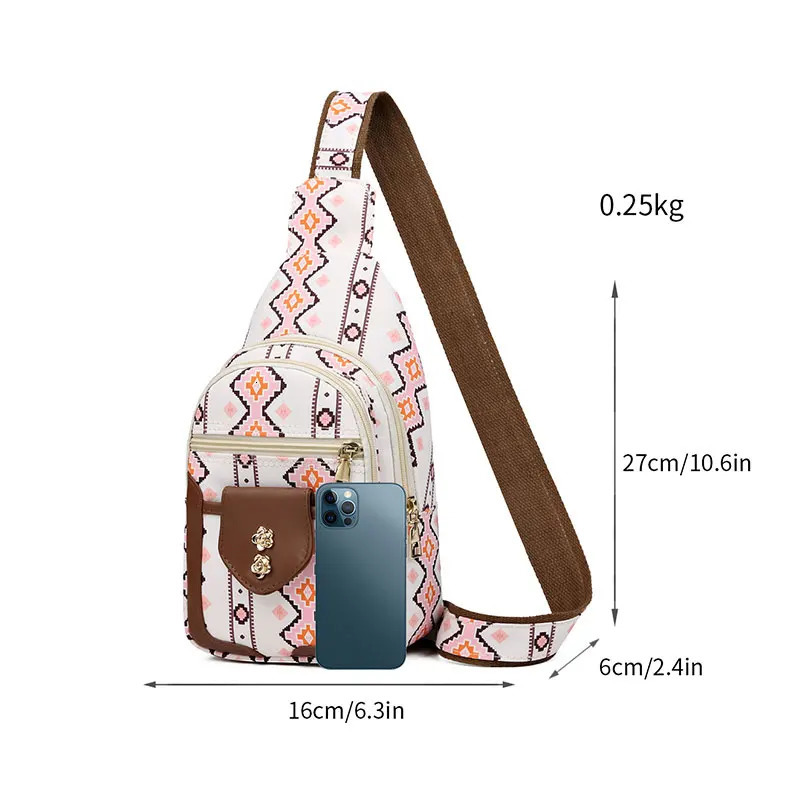 Chest Bag for Women er Nylon Leisure Bag Womens Fashion Cross-body Bag Back Sports Chest Shoulder Messenger Pack 241024