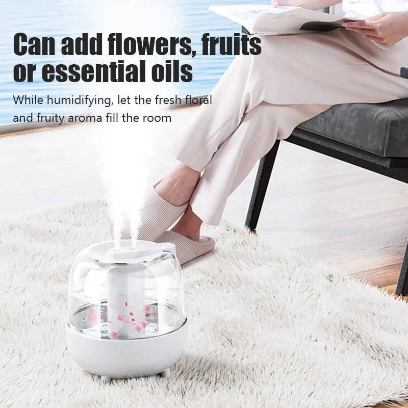 4L large capacity dual spray humidifier He te Bedro luminous Usb humidifier with nano mist Y241104