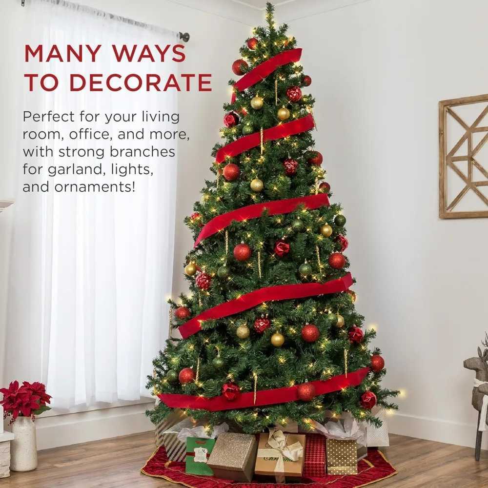 12ft Pre-Lit Spruce Artificial Holiday Christmas Tree for Home Decoration w/ 1300 Incandescent Lights 4188 Branch TipsXJ241026