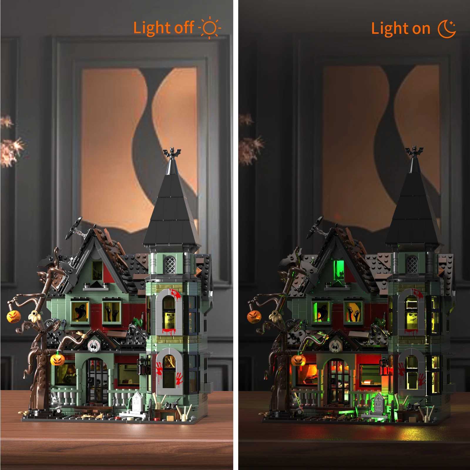 Halloween Houses Building Blocks Set Force Of Bricks Spiral Hill Building Blocks Kit The House Architecture Christmas Kids GiftXJ241029