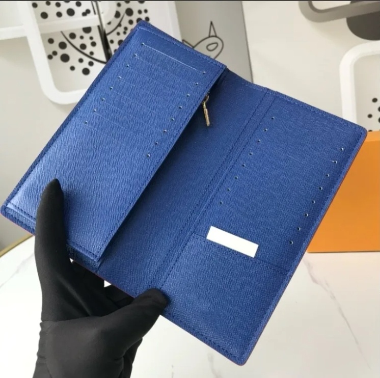 Brazza man Suit clip Classical Card Holder Long Wallet Genuine Leather Credit cards cover men daily wallets purse women clutch bags With box dust bag 82306