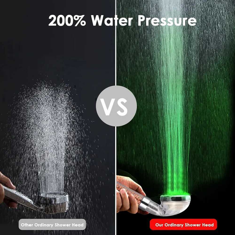LED Temperature Control Colorful Pressure Boost Shower Head Set 3/7 Color Change One-Key Stop High Pressure Handheld ShowerheadM251120