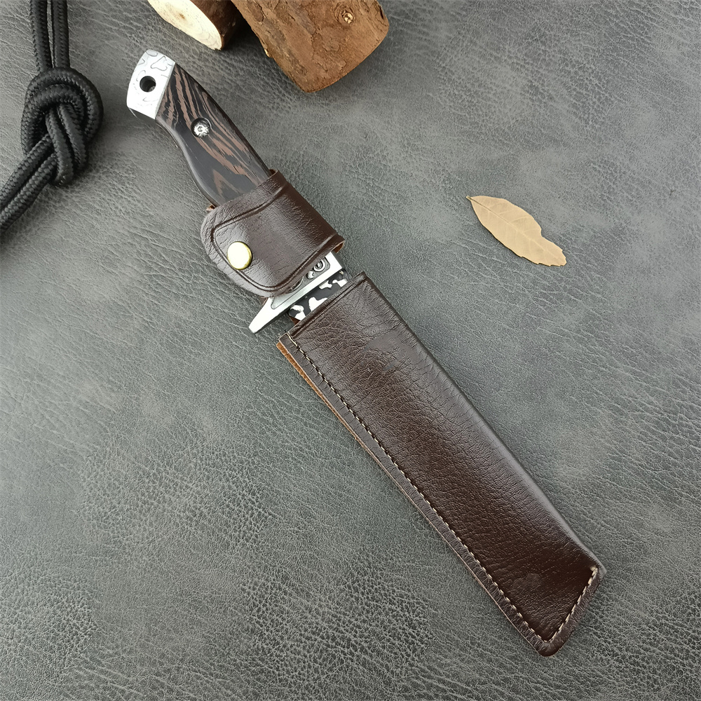 Newest BK N81 Combat Military Fixed Knife 5Cr13Mov Blade 420 Steel + Chicken Wing Wood Handle EDC Outdoor Hiking Pocket Tool 15700 15500 15002 15017