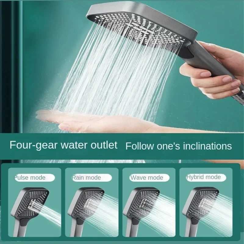 High Quality 4 Mode Adjustable Rainfall Shower Large w Shower High Pressure Water Saving Shower Mixer Bathro Accessories T241030