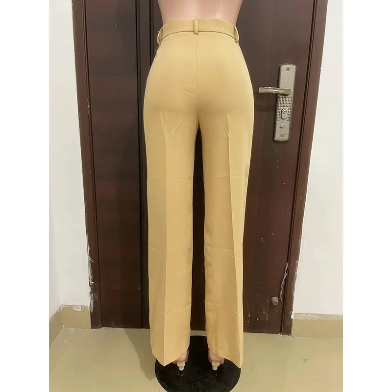 Stigende Wide Leg Straight Dress Pants with Pocket Women Plain Color Business Casual Pants Loose Fit Midi Waist Office Trousers 241029