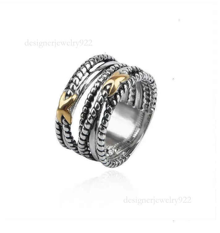 Vintage Sier Twisted for Men Women with Dia Designer Jewelry Couple Birthday Gift Engagement Ring