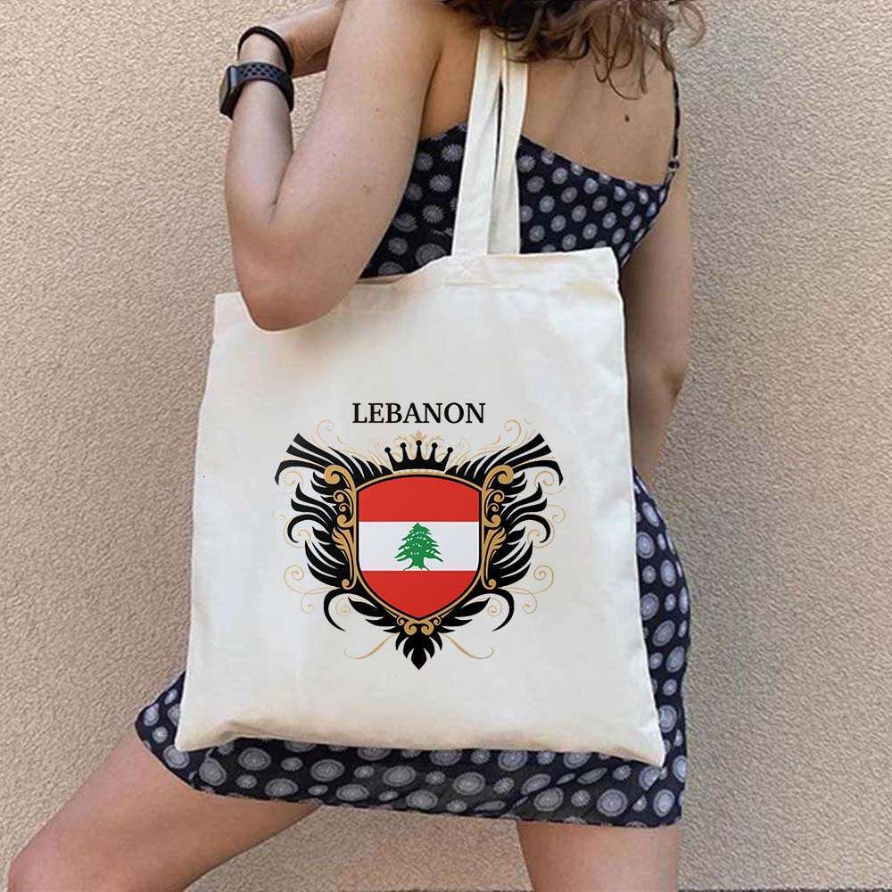 Beirut Lebanon Flag Map Skye Lebanese Girl Libanon Love Heart Cute Shoulder Canvas Totes Bag Shopping Fashion Shopper Handbag