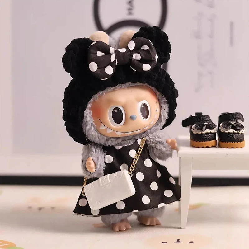 17cm Labu Doll Clothes Heartbeat Macaron Baby Pendant Enamel Face Labuwa Replacement Kawaii Decoration 241030