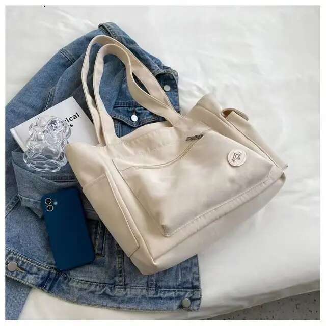 Women's Fashion Shoulder Class Large Capacity Student Tote 2023 New Canvas Commuter Handbag Women Bag
