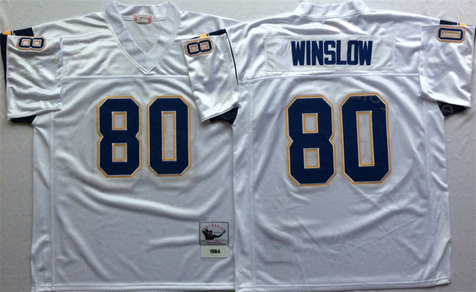 1987 1984 Retro Football Los Angeles Throwback Jerseys 14 Dan Fouts 55 Junior Seau 19 Lance Alworth 80 Kellen Winslow 21 LaDainian Tomlinson Vintage S