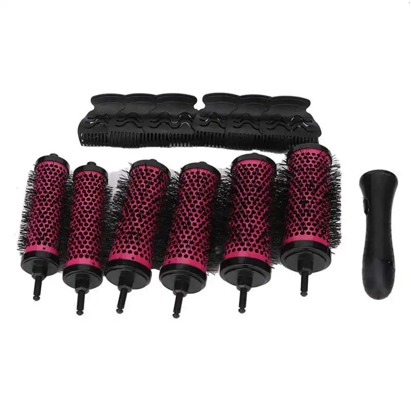 Hair Comb 6-piece Round Hair Brush Set Detachable Ergonomic Handle Soft Nylon Teeth Round Hair Comb Set 241030