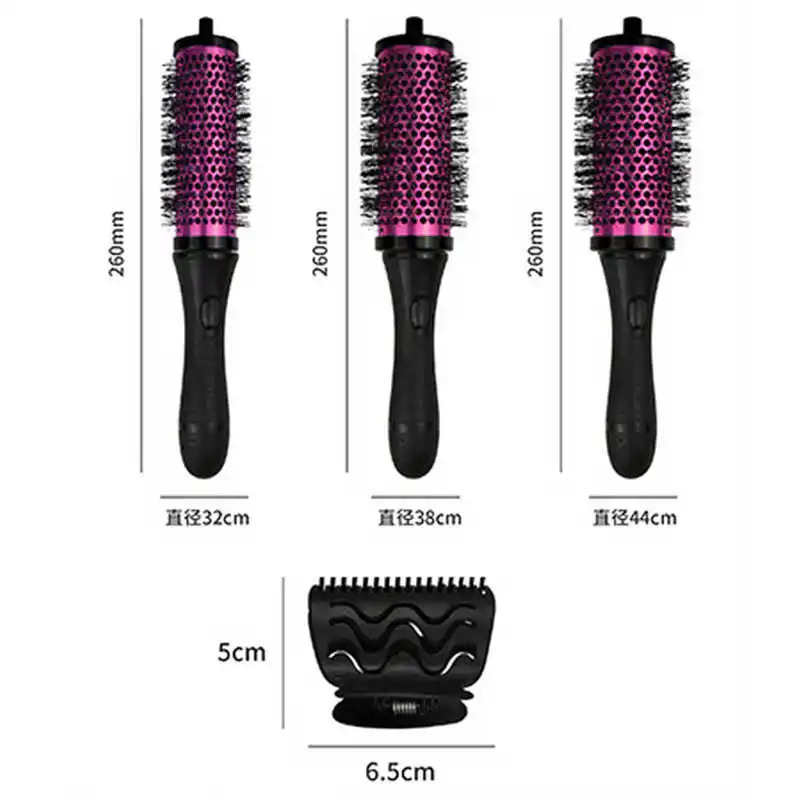 Hair Comb 6-piece Round Hair Brush Set Detachable Ergonomic Handle Soft Nylon Teeth Round Hair Comb Set 241030