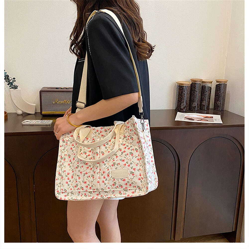 Cherry Canvas Tote Purse Women - Stylish Multi-Pocket Satchel Handbag for Work & Travel