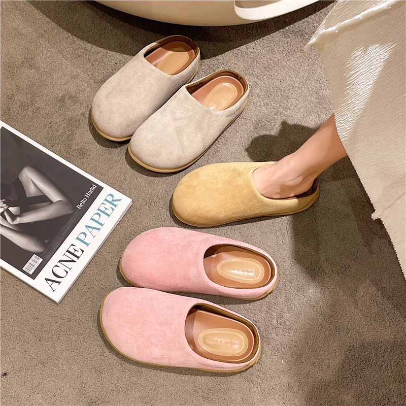2024 Summer New Fashionable Shoes for Women, Flat Casual, Off Slip Half Slippers