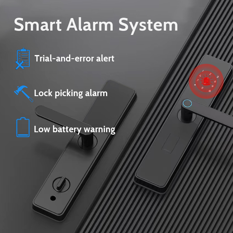Minimalist Smart Door Lock - Durable Design & Integrated Tuya App Control via Bluetooth WiFi