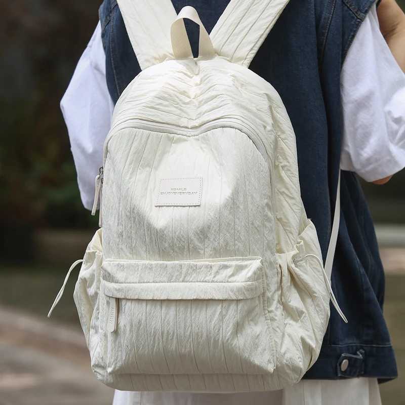 CMM Fashion Stripe Nylon Woman Backpack Schoolbag for Teenage Girls Waterproof Female College Portable Student Lady Casual Book Bags 241030