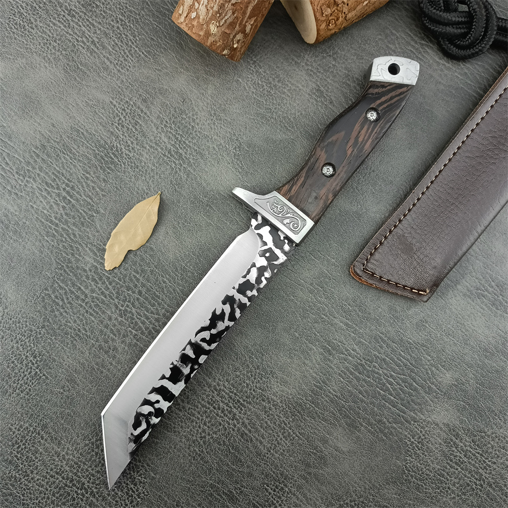 Newest BK N81 Combat Military Fixed Knife 5Cr13Mov Blade 420 Steel + Chicken Wing Wood Handle EDC Outdoor Hiking Pocket Tool 15700 15500 15002 15017