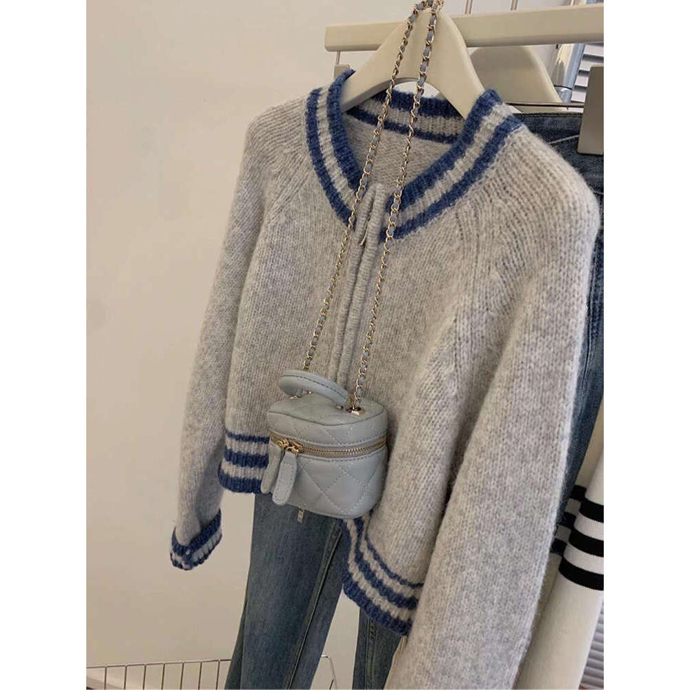 Women Haruku Vintage Long Sleeve Round Neck Sweater Jacket 2024 Autumn Winter Female Casual Versatile Zipper Knitted Cardigan