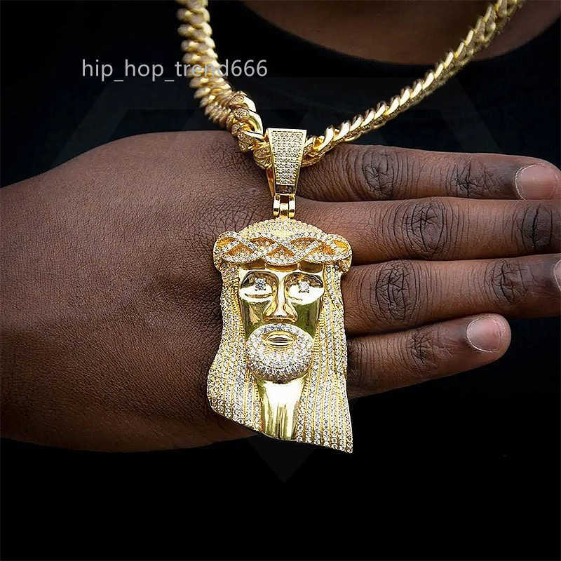 Jesus Face Head Custom Pendant Necklace moissanite Diamond Factory Wholesale Fine Jewelry Christian Jesus Pendant