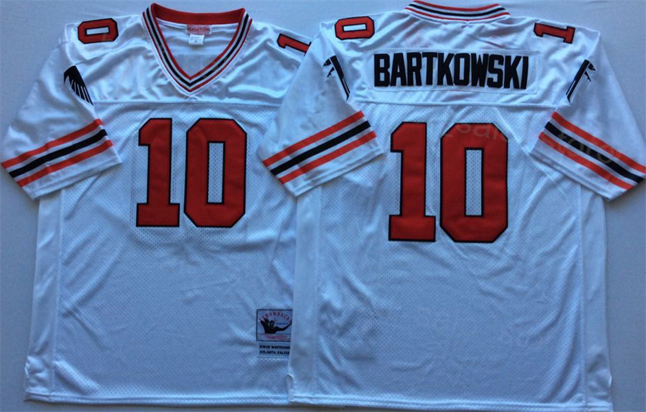 Retro Football Falcon Throwback Jerey 21 Deion Sander 7 Michael Vick 10 Steve Bartkowki Uniform Vintage All Stitched Black Red White Team Men For Spor