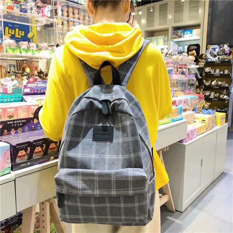 CMM Fashion Girl College School Bag Casual New Simple Women Backpack Striped Book Packbags for Teenage Travel Shoulder Rucksack 241030