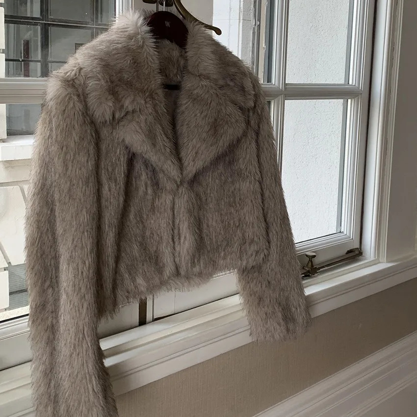 Autumn Winter Fur Coat Womens Short Lazy Style Fox Fur Leather Jacket Cut Fluffy Casaco De Pele Feminino 241029