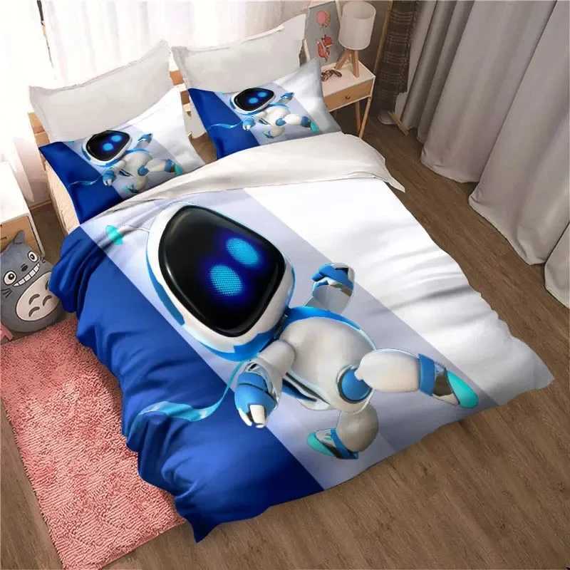 ASTRO BOT Cute Cartoon Bedding Down Duvet Cover Single Bed King Bed Cover Adult Boys Bedding Down Duvet Cover X241029