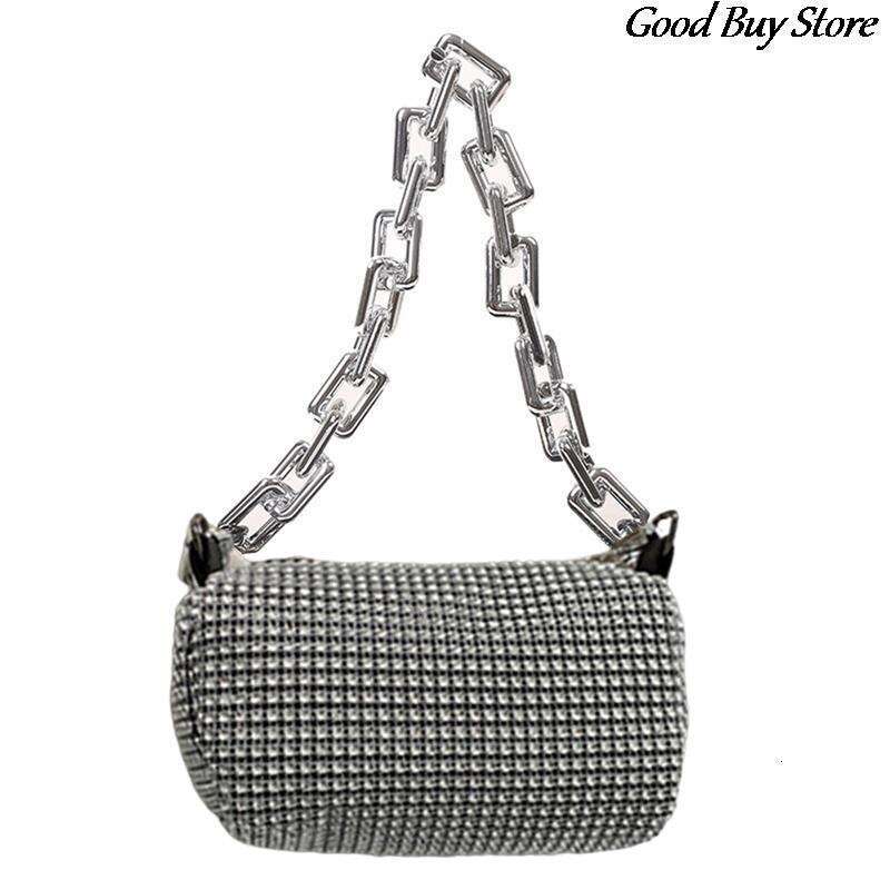 Shoulder Bags for Women, Sier Chains 2024 Crystal Handbags, Evening Wedding Wallets Clutch with Rhie Handle