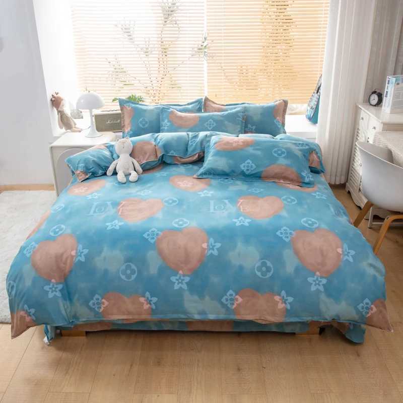 3/4 piece bedding with double-sided letter pattern down duvet cover bedding large full-size bedding X241029