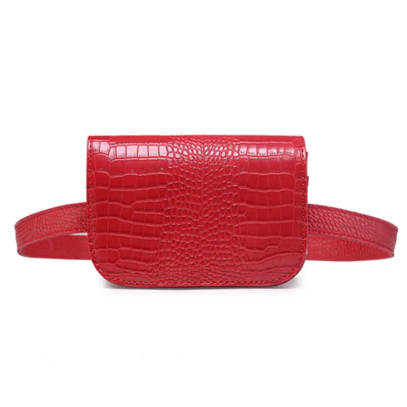 Mihaivina Fashion Women Alligator Waist Pack Leather Belt Bag Fanny Packs Pouch Phone 241029
