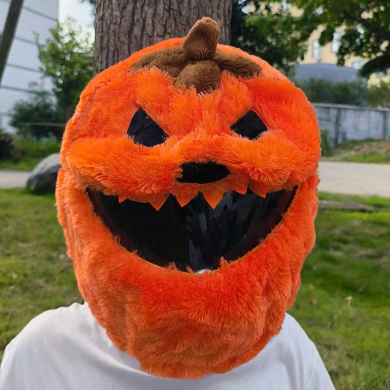 Mens and womens motorcycle helmets face shields motorcycle cool riding equipment personalized pumpkin fun plush helmet covers W241029