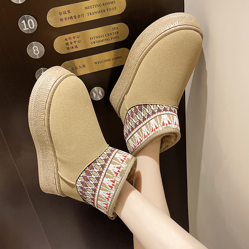 Winter Snow Boots for Women 2024 - Furry Designer Ankle Booties with Anti-Slip Thick Plush Sole