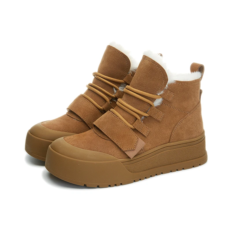 AIYUQI Women Snow Boots Genuine Leather 2024 New Platform Winter Warm Boots Women Casual Non-slip Sneakers Boots Women