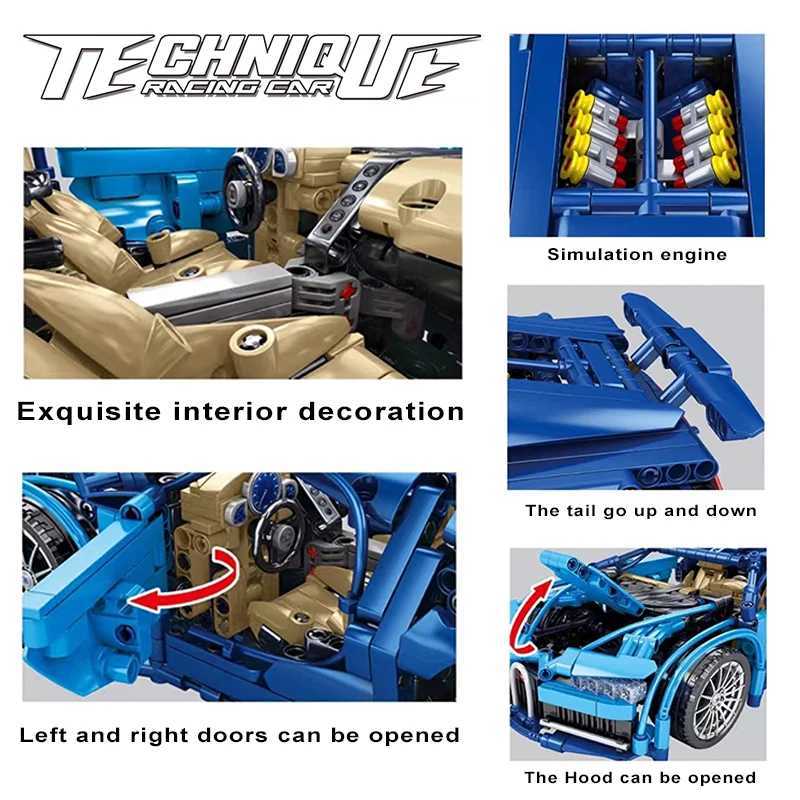 Technical 1 14 Super Sports Car Building Blocks Racing Car Ci Speed Famous Vehicle Brick Model Assembly Toy Kid Christmas GiftXJ241029