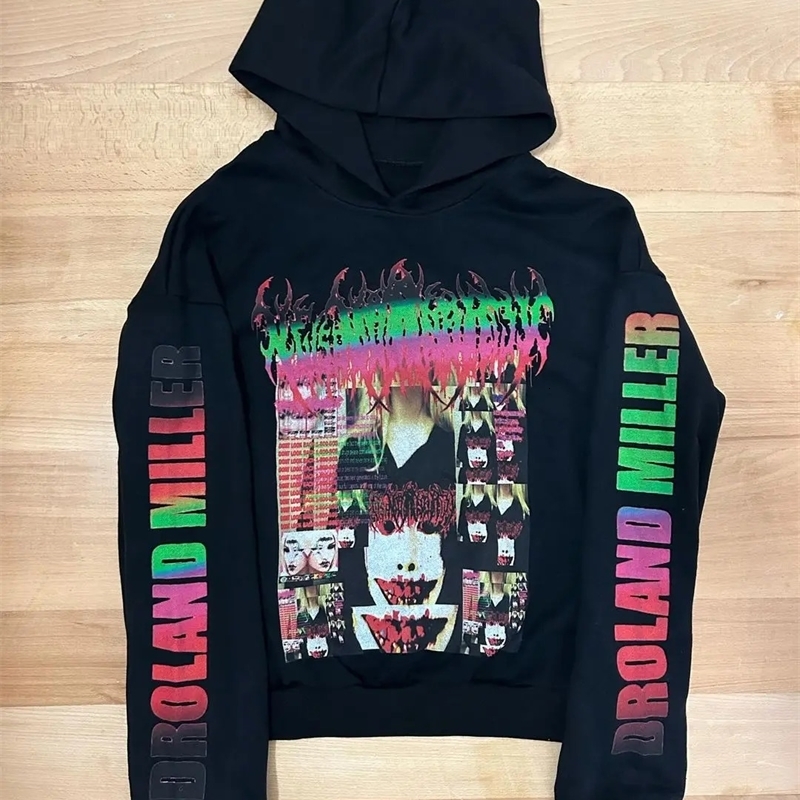 Oversized Hoodie Harajuku Drolandmiller Gothic Beauty Hoodies Women Goth Streetwear Tops Couples Sweatshirt Grunge Y2k Clothes 241029