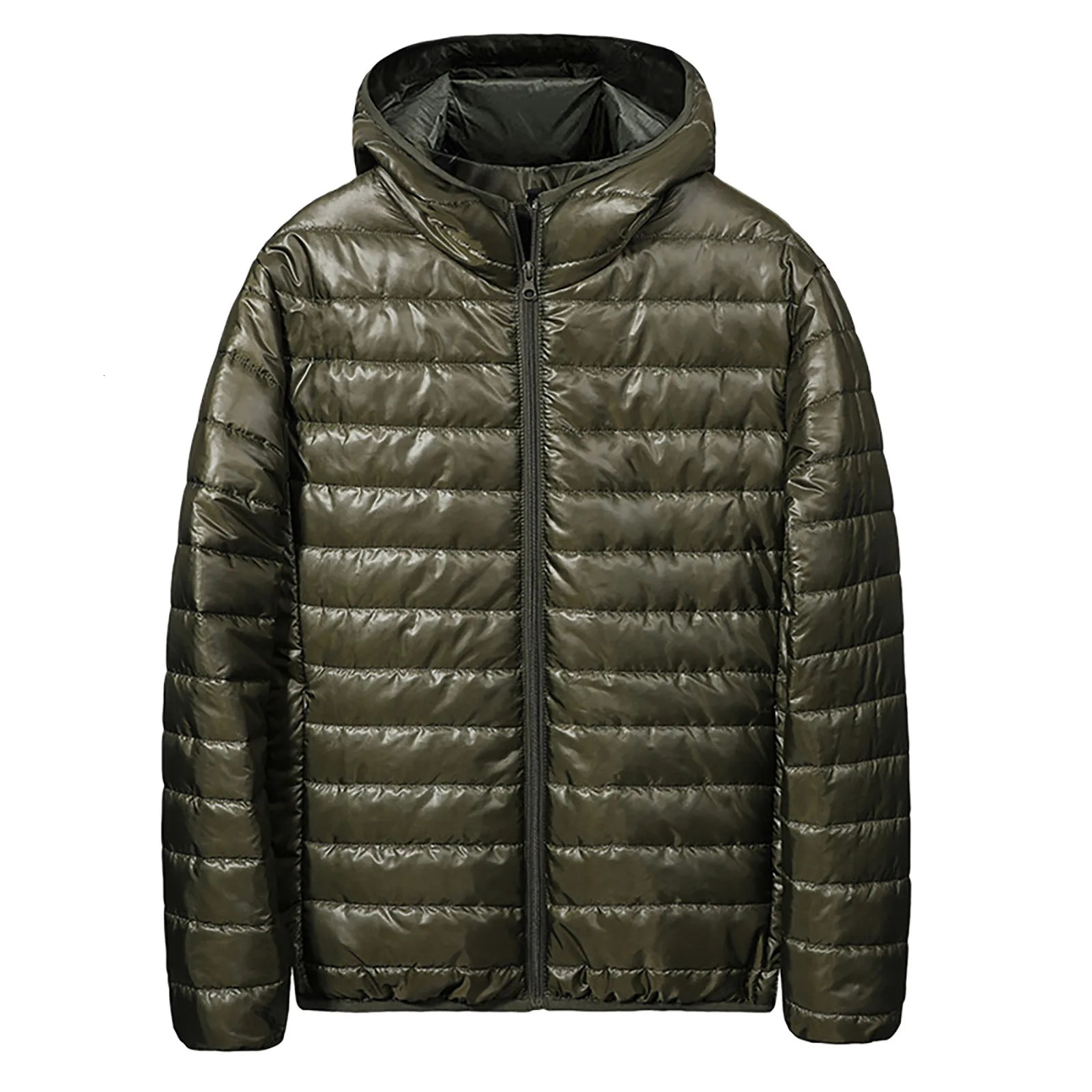 Mens Autumn Winter Light Cotton Padded Jacket Zipper Male Zippered Hat Coat Mens Coats Windproof Bubble Coat Puffer Jackets 241029