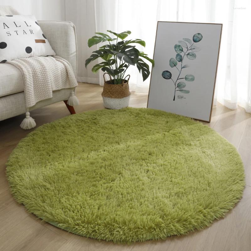 Carpets Soft Round Carpet Rug For Bedrooms Living Room Study Tent Solid Color Floor Car Thick Plush Anti Slip Children H260226