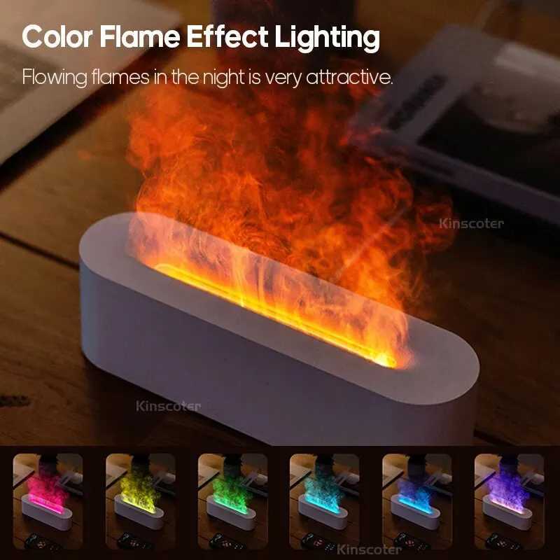 Latest RGB Flame Ara Diffuser Humidifier USB Desktop Simulated Light Wilderness Diffuser Air Y241104