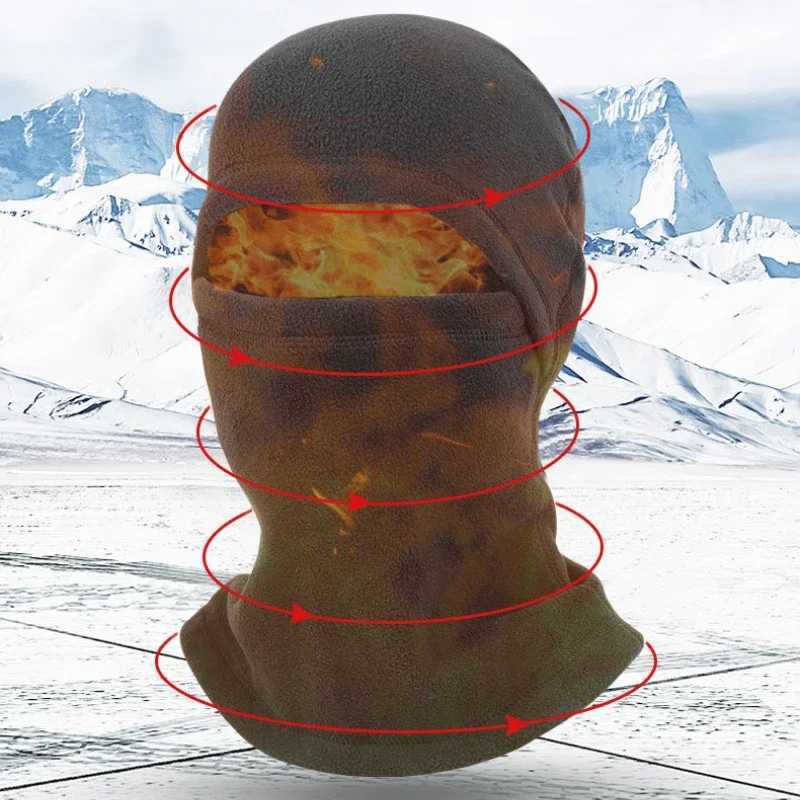 Outdoor windproof C-neck scarf winter warm wool Balaclava hat unisex full face motorcycle ski mask W241029