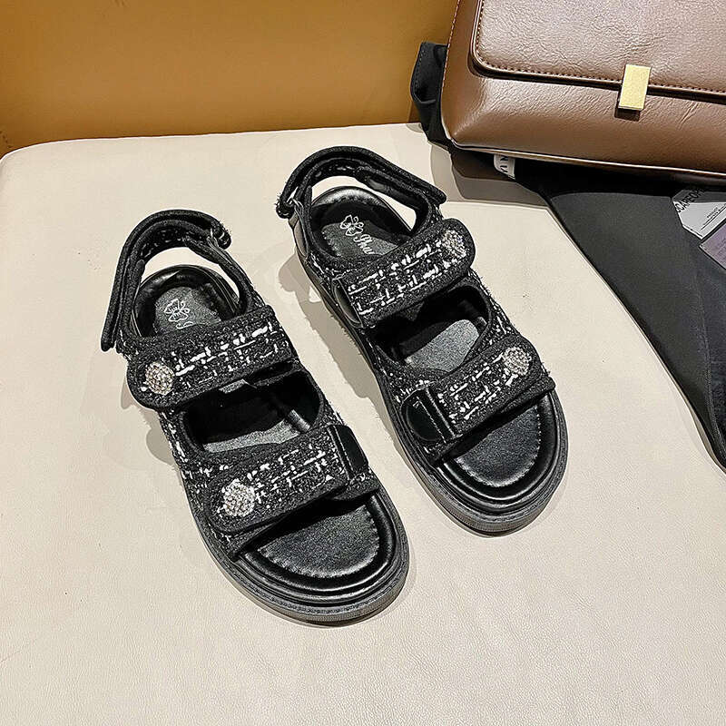 Woman Ladies Platform Designer Slides Outdoor Casual Beach Shoes Summer Non Slip Hook Loop Sandals Women