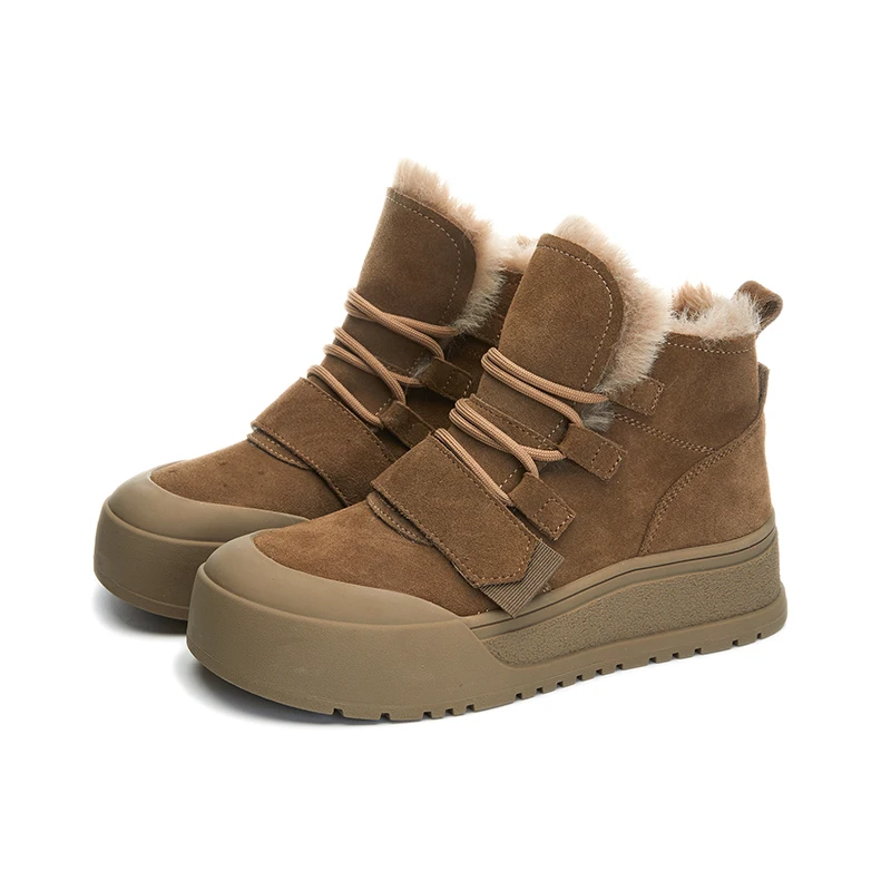 AIYUQI Women Snow Boots Genuine Leather 2024 New Platform Winter Warm Boots Women Casual Non-slip Sneakers Boots Women