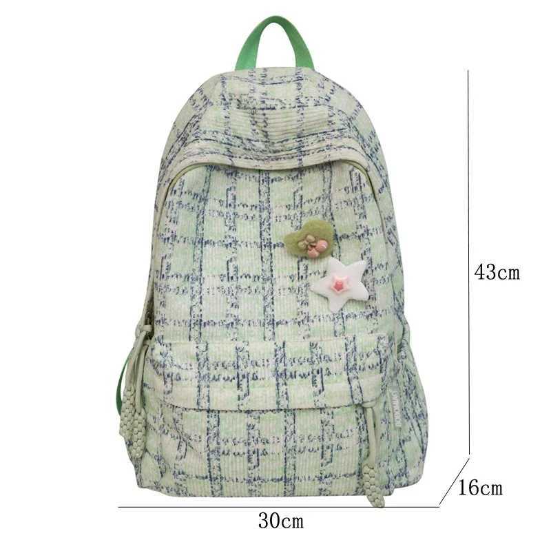 CMM Women Kawaii Pink Teenager Nylon Laptop Lady Cute Book Bag Girl Trendy College Plaid Backpack Fashion Female Travel School Bags 241030