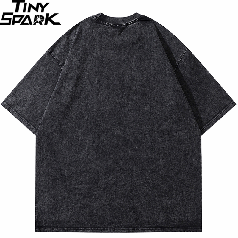 2023 Men Streetwear Hip Hop Oversized Funny Doberman Dog Graphic T Shirt Vintage Washed Black Tshirt Haruku Tee Cotton