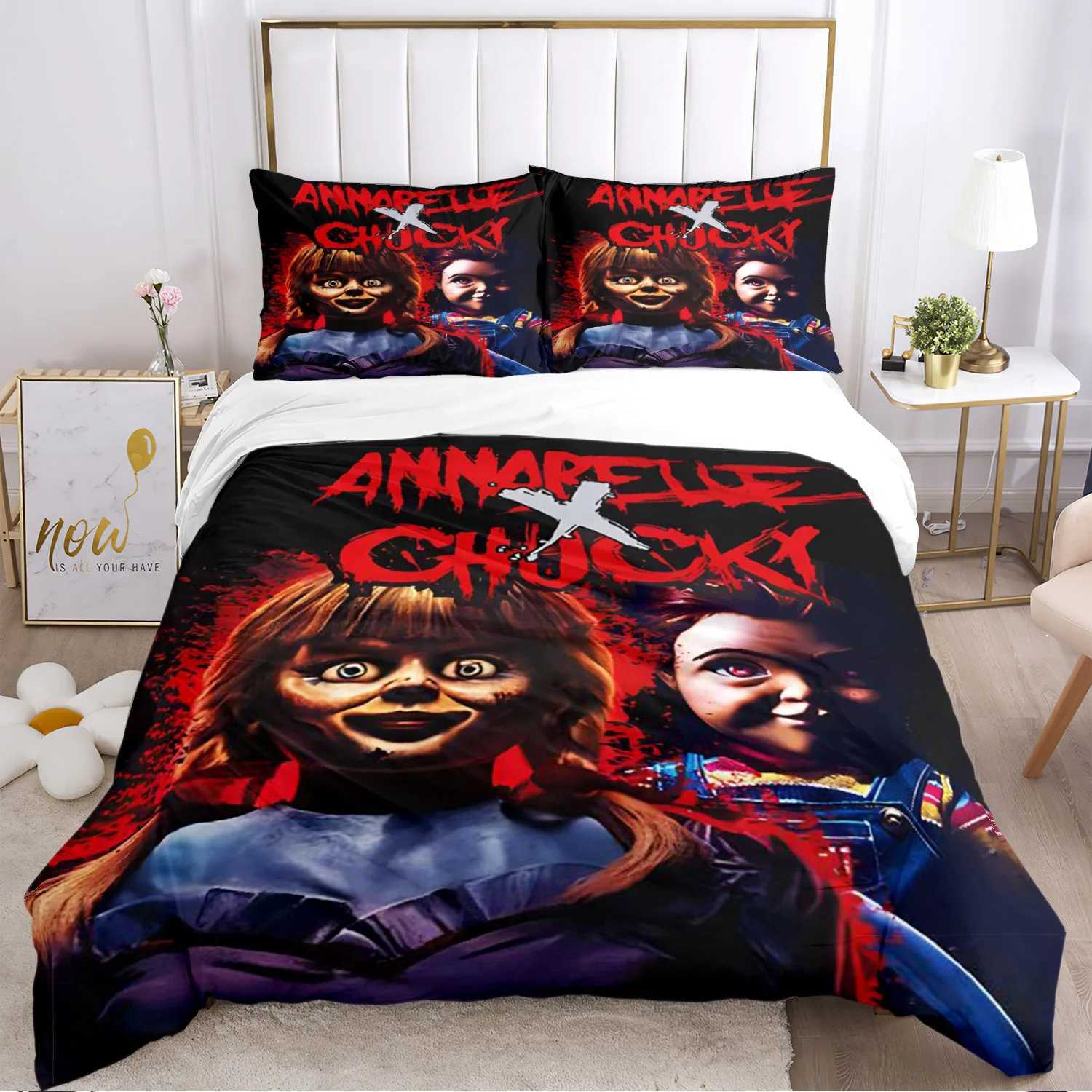 Chucky Horror Bedding Soft Down Duvet Cover Comfortable Bed Sheet/Twin Full Size Horror Custom Halloween Gift X241029
