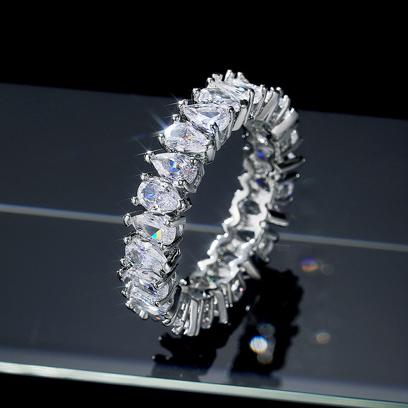 Cluster rings for women luxury diamond ring heart shaped single stone ring round crystal wedding ring exquisite gift