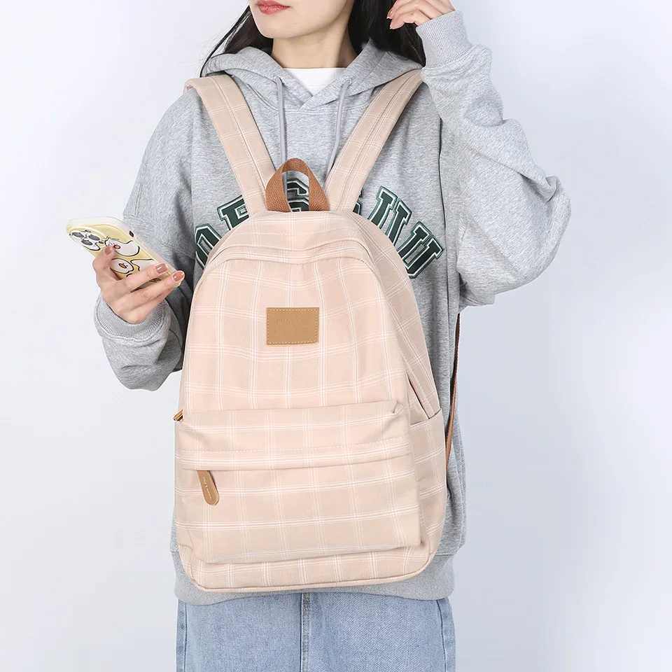 CMM Fashion Girl College School Bag Casual New Simple Women Backpack Striped Book Packbags for Teenage Travel Shoulder Rucksack 241030