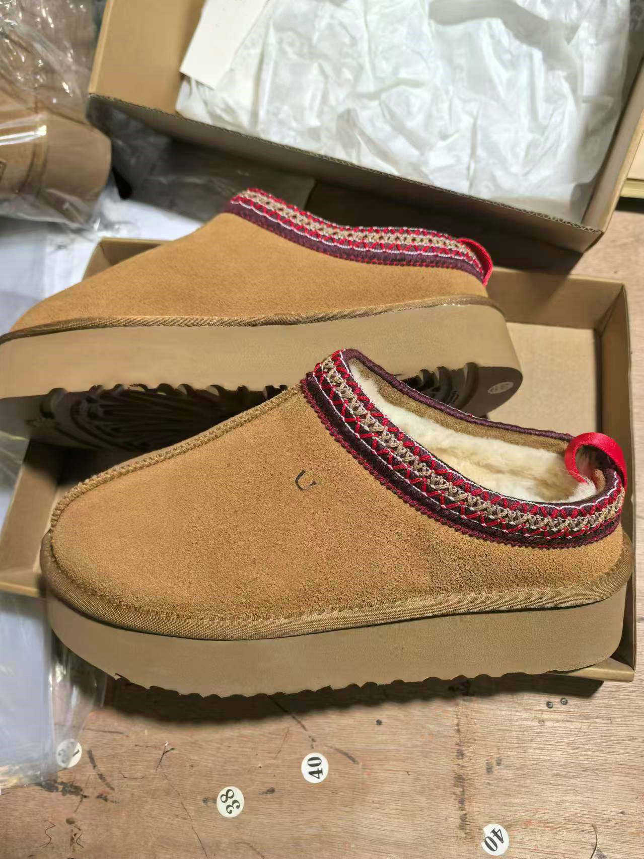 Tasman Slippers Tazz Mustard Seed Platform Classic Ultra Mini Boots Chestnut Fur Slides Cowhide Winter kids snow boots Slip-on Shoes Designer Boots children tasman
