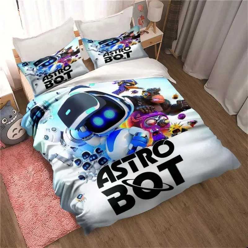 ASTRO BOT Cute Cartoon Bedding Down Duvet Cover Single Bed King Bed Cover Adult Boys Bedding Down Duvet Cover X241029